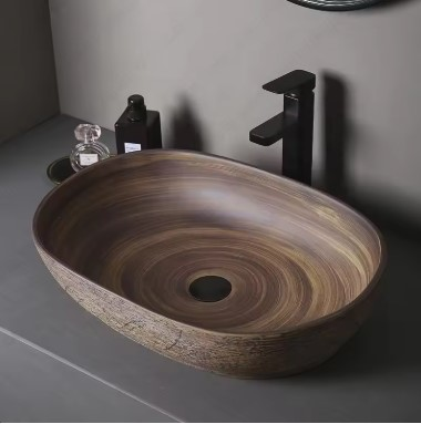 Brown Ceramic Vessel Sink A