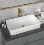 Large Rectangular White Ceramic Vessel Sink A