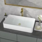 Large Rectangular White Ceramic Vessel Sink C